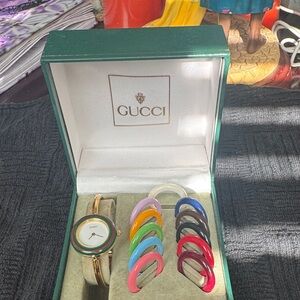 Gucci Women's Gold Watch with Colorful Bezels